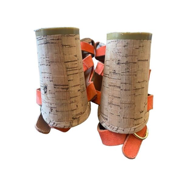 Halogen Orange Suede Leather Cutout Sandal Heels - Picture 15 of 15